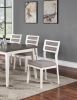 Beautiful Unique Set of 2 Side Chairs White And Grey Kitchen Dining Room Furniture Ladder back Design Chairs Cushion Upholstered