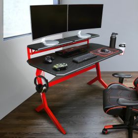 Techni Sport Red Stryker Gaming Desk, Red