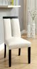 Set of 2 Chairs Black And White Leatherette Beautiful Padded Side Chairs Slit Back Design Kitchen Dining Room Furniture