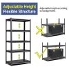 5-Tier Adjustable Metal Shelving Unit, Heavy Duty Shelving Utility Rack for garage Basement Kitchen Pantry Closet 31.5"W x 15.7"D x 63"H