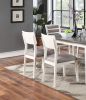 Beautiful Unique Set of 2 Side Chairs White And Grey Kitchen Dining Room Furniture Ladder back Design Chairs Cushion Upholstered