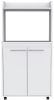 Kira Kitchen Kart; Double Door Cabinet; One Open Shelf; Two Interior Shelves -White