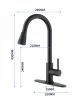 Black Kitchen Faucet, Kitchen Faucets with Pull Down Sprayer Commercial Stainless Steel Single Handle Single Hole Kitchen Sink Faucet