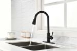 Black Kitchen Faucet, Kitchen Faucets with Pull Down Sprayer Commercial Stainless Steel Single Handle Single Hole Kitchen Sink Faucet