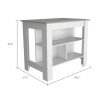 Rockaway 3-Shelf Kitchen Island White and Ibiza Marble