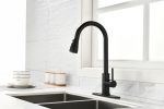 Black Kitchen Faucet, Kitchen Faucets with Pull Down Sprayer Commercial Stainless Steel Single Handle Single Hole Kitchen Sink Faucet