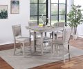 Dining Room Furniture Counter Height 5pc Set Square Table w Shelves Cushion Chairs Modern Contemporary Style