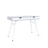 30 H x 22 W x 45 D Grey Home Desk with Two White Storage Drawers