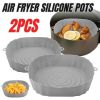 2 PCS Air Fryer Silicone Liners Reusable Air Fryer Silicone Pot Baking Tray Mat