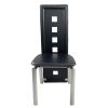 4pcs long backrest square hollow decoration PU leather dining chair round tube black cushion electroplating chair leg N201(Replace encoding13029118)