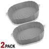 2 PCS Air Fryer Silicone Liners Reusable Air Fryer Silicone Pot Baking Tray Mat