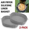 2 PCS Air Fryer Silicone Liners Reusable Air Fryer Silicone Pot Baking Tray Mat