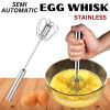 Semi-Automatic Egg Whisk Hand Push Egg Beater Stainless Steel Blender Mixer Whis