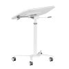 Techni Mobili White Sit to Stand Mobile Laptop Computer Stand with Height Adjustable and Tiltable Tabletop