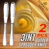 2 Pack Stainless Steel Butter Spreader Knife Butter Curler Spreader Butter Knife