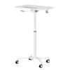 Techni Mobili White Sit to Stand Mobile Laptop Computer Stand with Height Adjustable and Tiltable Tabletop