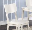 Classic Stylish White Finish 5pc Dining Set Kitchen Dinette Wooden Top Table and Chairs Cushions Seats