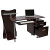 Techni Mobili Stylish Computer Desk with Storage, Chocolate