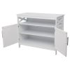 FCH Double Door Side Cabinet With Partition White