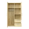 High wardrobe and kitchen cabinet with 2 doors; 2 drawers and 5 storage spaces; Oak