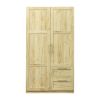 High wardrobe and kitchen cabinet with 2 doors; 2 drawers and 5 storage spaces; Oak