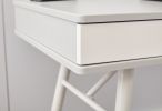 30 H x 22 W x 45 D Grey Home Desk with Two White Storage Drawers