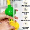 Metal 2-In-1 Lemon Lime Squeezer - Hand Juicer Lemon Squeezer - Max Extraction Manual Citrus Juicer (Vibrant Yellow and green Atoll)