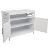 FCH Double Door Side Cabinet With Partition White