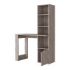 Broadmoor Computer Desk with 4-Tier Bookcase and 1-Door Cabinet Gray