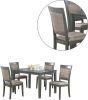 5pc Dining Room Set Dining Table w wooden Top Cushion Seats Chairs Kitchen Breakfast Dining room Furniture Oak Veneer Unique Design