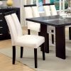 Set of 2 Chairs Black And White Leatherette Beautiful Padded Side Chairs Slit Back Design Kitchen Dining Room Furniture