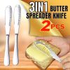 2 Pack Stainless Steel Butter Spreader Knife Butter Curler Spreader Butter Knife