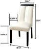 Set of 2 Chairs Black And White Leatherette Beautiful Padded Side Chairs Slit Back Design Kitchen Dining Room Furniture