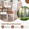 Set of 4 Wooden Farmhouse Kitchen Chairs with Rubber Wood Seat