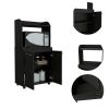 Charlotte 1-Shelf 2-Door Kitchen Pantry Black Wengue