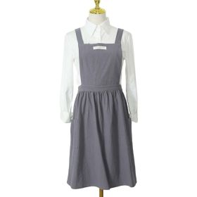 Apron Korean Retro Kitchen Flower Shop Art Painting Work Clothes Small Apron (Option: Light Gray)