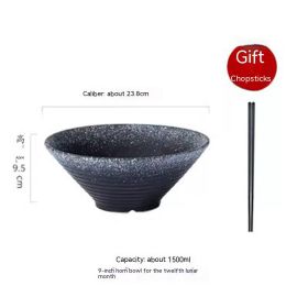 Household Ceramic Large Ramen Bowl Tableware Set (Option: 9inch Poetry Lunar December)