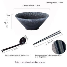 Household Ceramic Large Ramen Bowl Tableware Set (Option: 9inch Bowl Set)