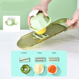 Multifunction Transparent Vegetable Cutter Steel Blade Potato Slicer Fruit Shred Dicing Blades Carrot Cheese Grater Chopper Kitchen Gadgets (Option: Veneer cutter-3blades)