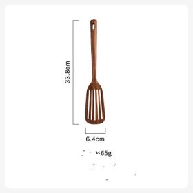 Long Handle Solid Wood Slotted Turner Lovesickness Spatula (Option: Five Lines Spatula)