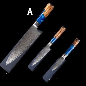 Damascus Restaurant Commercial Professional Kitchen Knife Set (Option: 3pcs A)