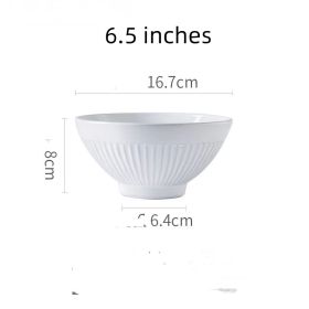 Vintage Ceramic Round Dessert Plate Rice Bowl (Option: White-6.5inches-4PCS)