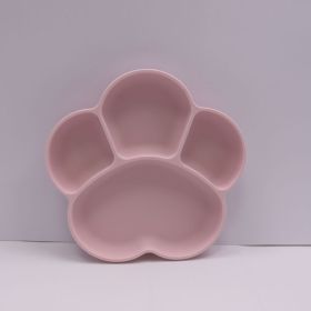 Children's Cat Claw Silicone Plate Food Grade (Option: Cherry blossom pink-No lid)