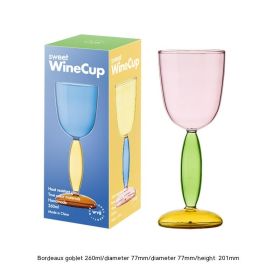 Borosilicate Handmade Red Wine Glass (Option: PinkBordeaux Cup260ml)