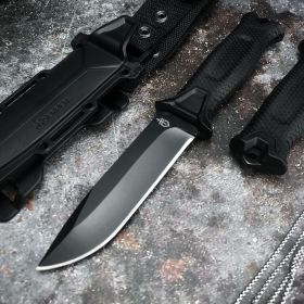 Outdoor Survival Straight Knife Collection Self Defense (Option: Black Full Blade)