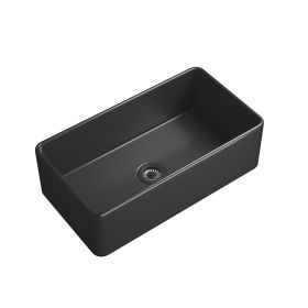 Inch White Farmhouse Sink Deep Apron Sink Undermount Farmhouse Kitchen Sink Single Farm Sink (Color: as Pic)