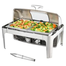 VEVOR 4-Pack Rectangle Chafing Dish Set with Full-Size 8Qt Pan Frame Fuel Holder (Pack: 1-Pack)