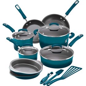 15-Piece Nonstick Pots and Pans Set/Cookware Set, Marine Blue (actual_color: Red)