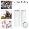 US Warehouse White 20Oz Stainless Steel Heat Transfer Printing Tumbler 20oz Straight Sublimation Tumbler 25PCS/Case