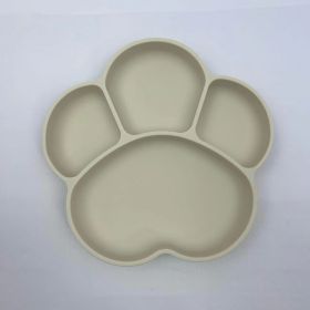 Children's Cat Claw Silicone Plate Food Grade (Option: Milk white-No lid)